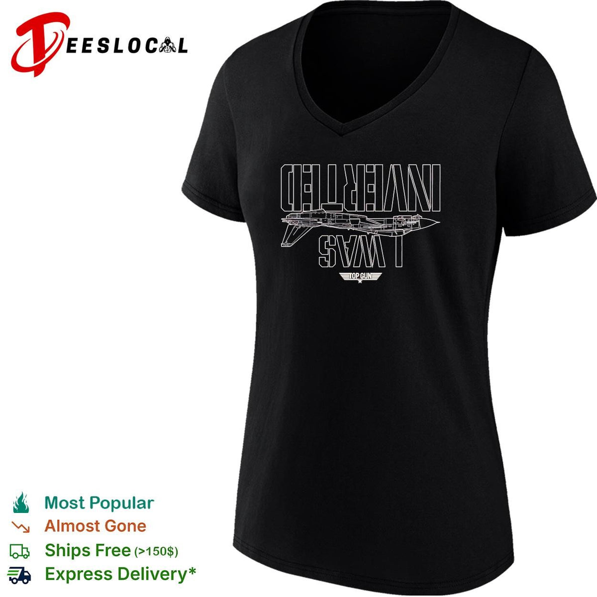I was inverted Top Gun fighter jet blueprint inverted text shirt