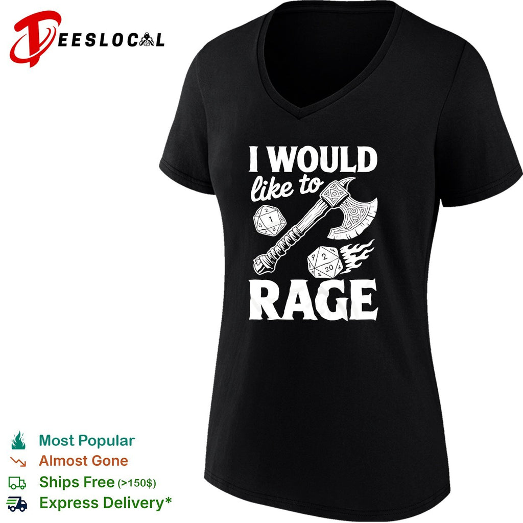 I would like to rage Dungeons Dragons funny gamer shirt