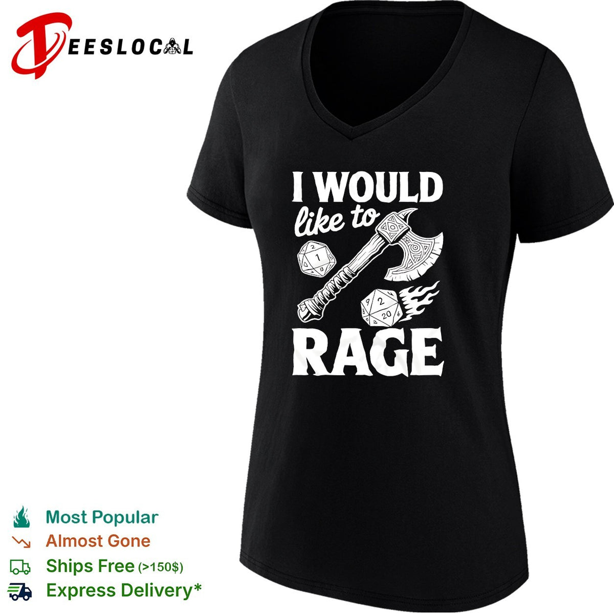 I would like to rage Dungeons Dragons funny gamer shirt