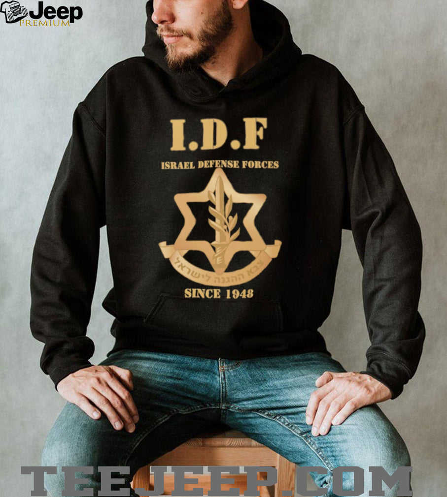 I.D.F. Israel Defense Forces Since 1948 Emblem Black T Shirt