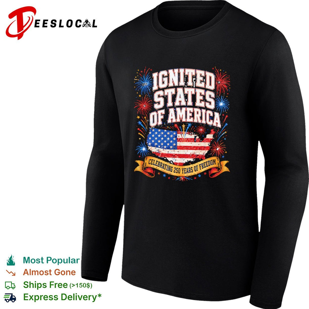 Ignited States of America celebrating 250 years of freedom fourth of july shirt