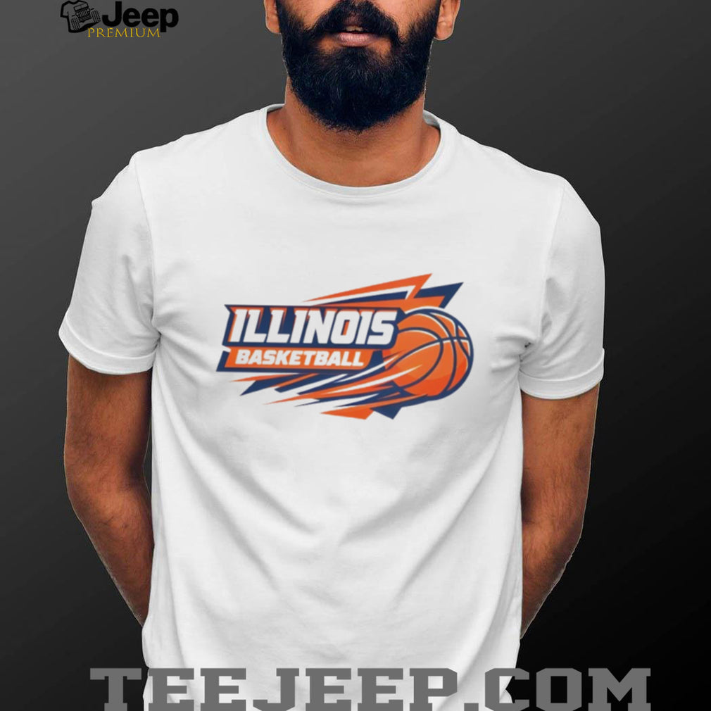 Illinois Basketball Orange and Blue Speed Logo T Shirt