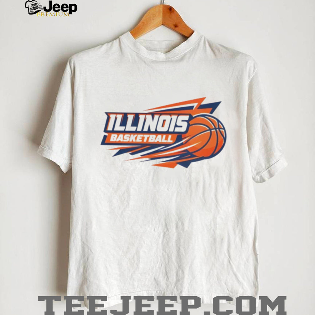 Illinois Basketball Orange and Blue Speed Logo T Shirt