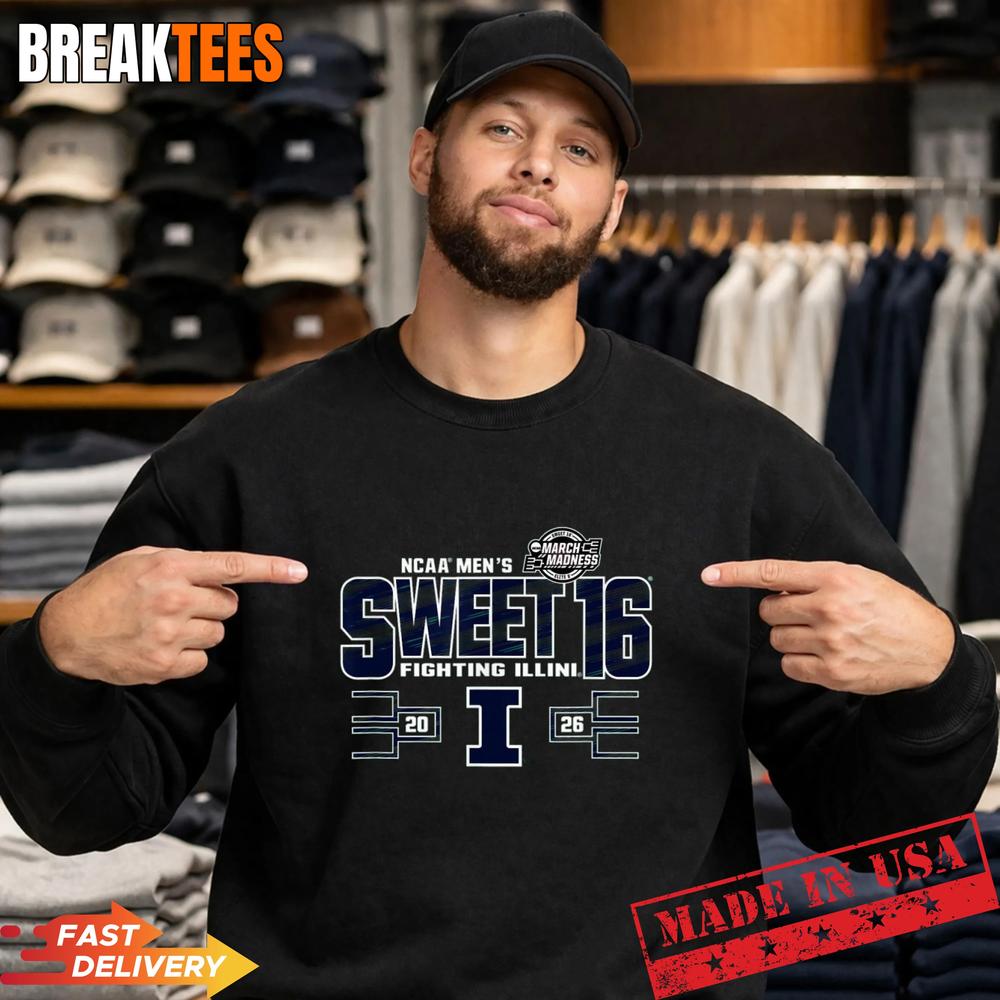 Illinois Illini Sweet 16 2026 Men’s March Madness Orange T-Shirt
