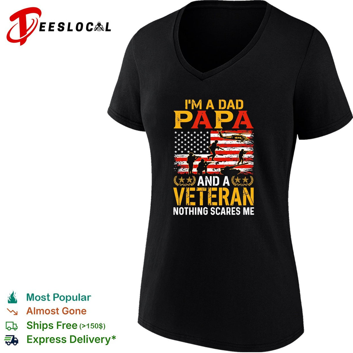 I’m A Dad Papa And A Veteran Nothing Scares Me vintage shirt