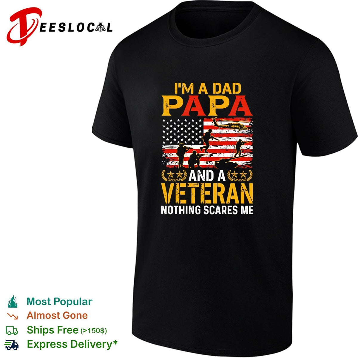 I’m A Dad Papa And A Veteran Nothing Scares Me vintage shirt
