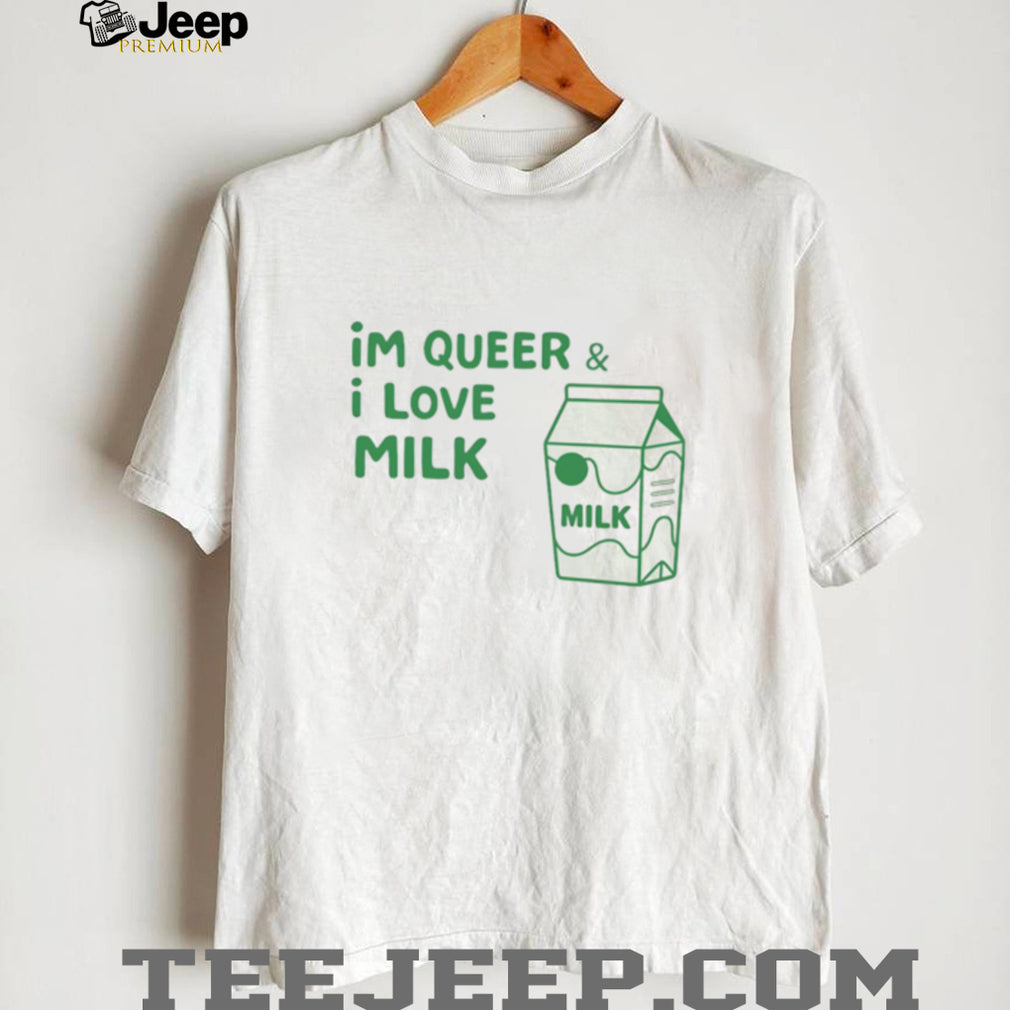 I’m Queer and I Love Milk Funny Cartoon Carton T Shirt
