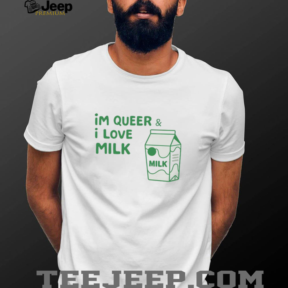 I’m Queer and I Love Milk Funny Cartoon Carton T Shirt