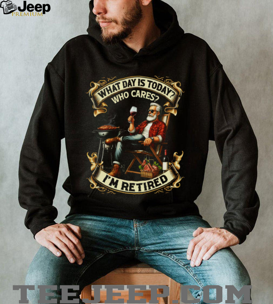 I’m Retired BBQ and Wine Lover T Shirt Funny Retirement Gift for Men