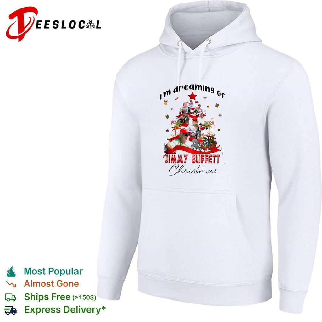 I’m dreaming of a Jimmy Buffett Christmas musician collage parrot poster shirt