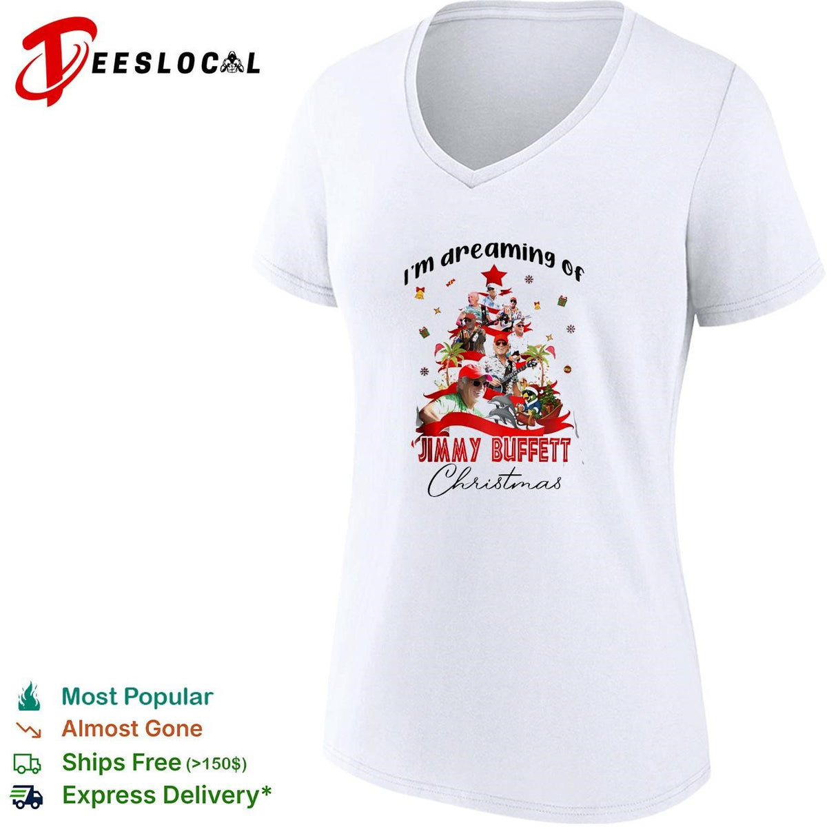 I’m dreaming of a Jimmy Buffett Christmas musician collage parrot poster shirt