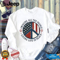 Imagine All The People Living Life In Peace American Flag Retro Hippie Shirt