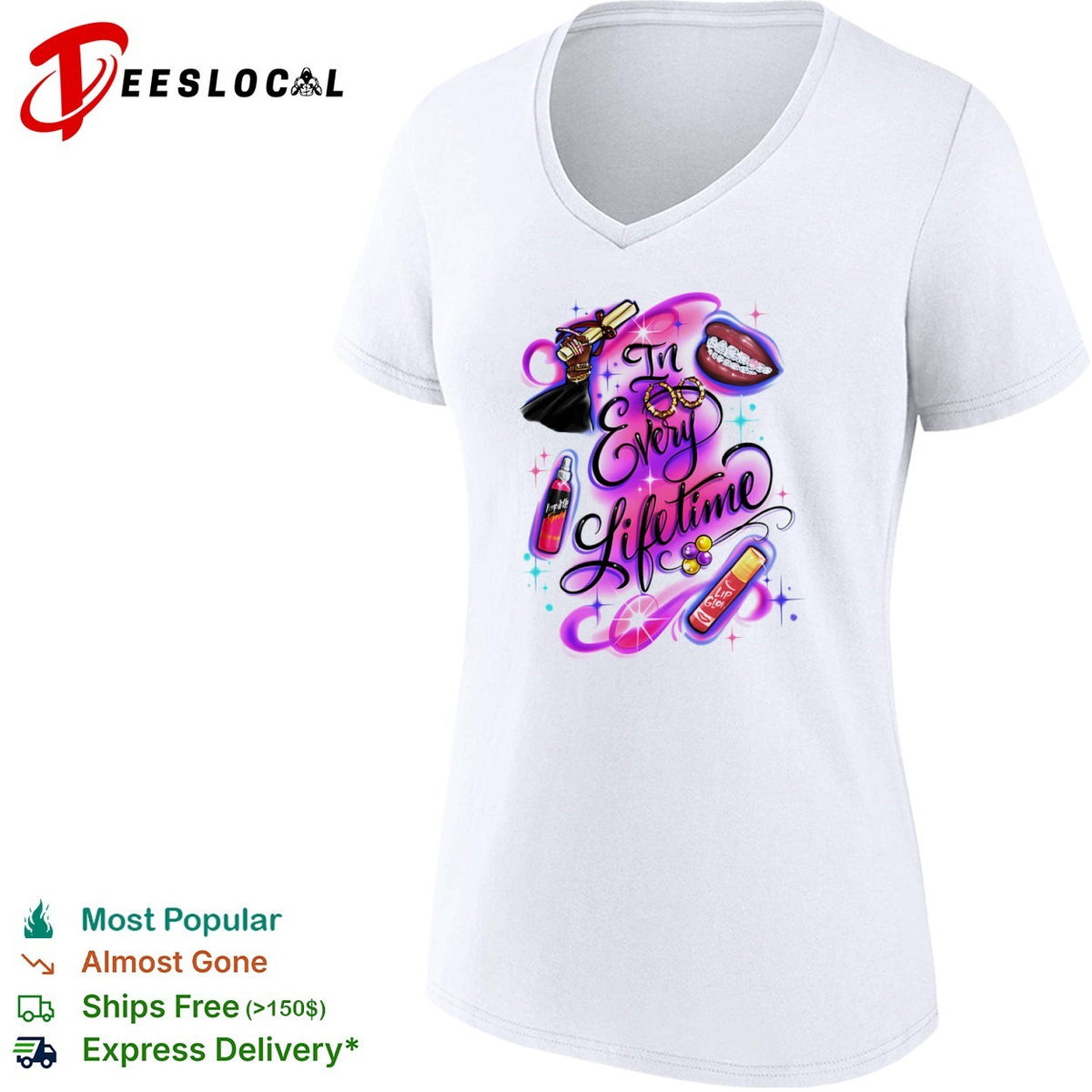 In Every Lifetime Pimp It Up Gold Lip Glow Graduation Black Girl Magic Aesthetic shirt