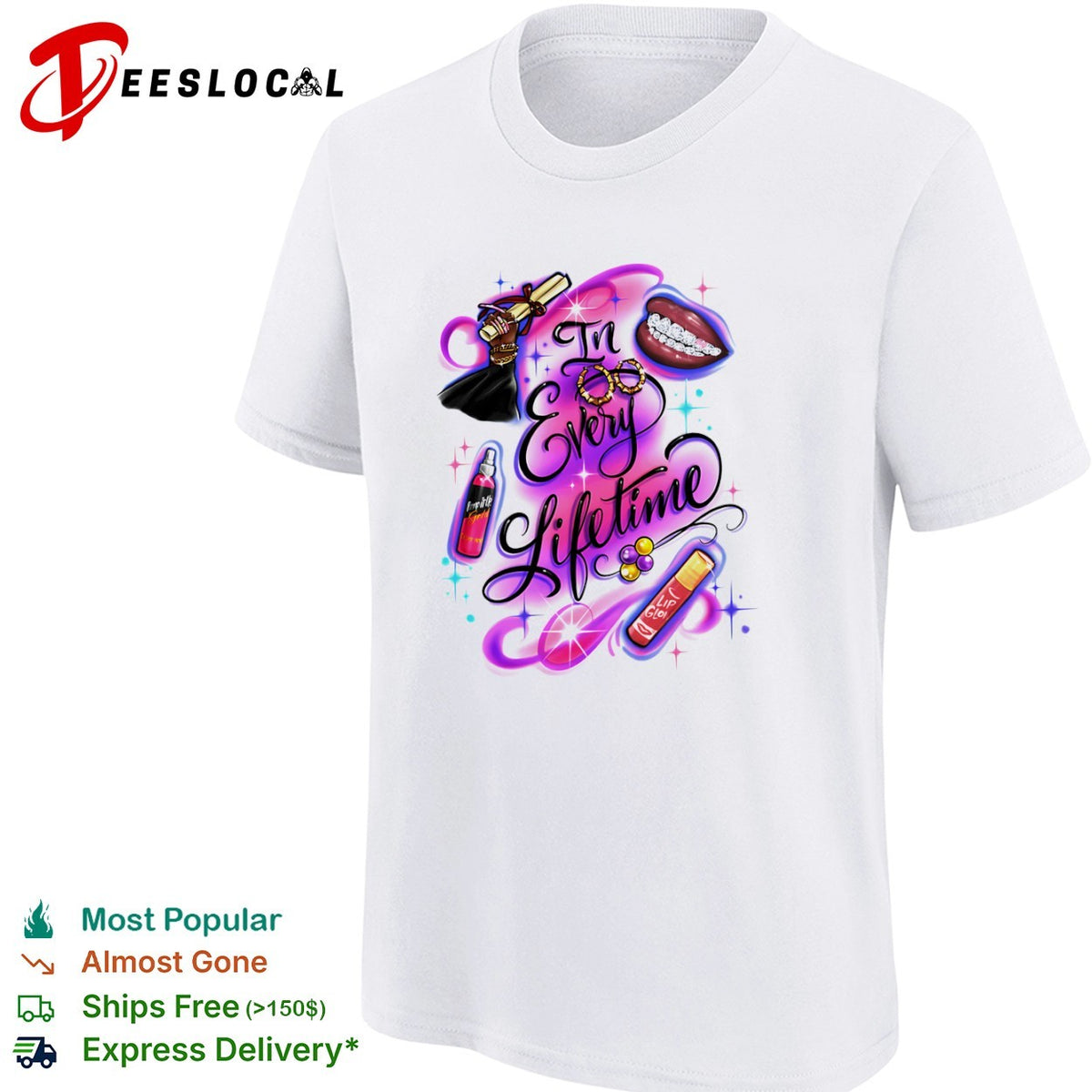 In Every Lifetime Pimp It Up Gold Lip Glow Graduation Black Girl Magic Aesthetic shirt