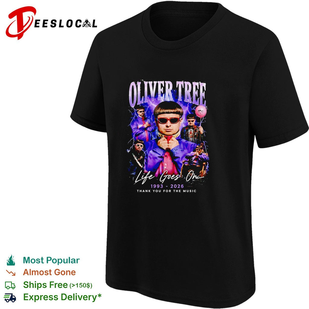 In memory of Oliver Tree collage portraits life goes on tribute shirt