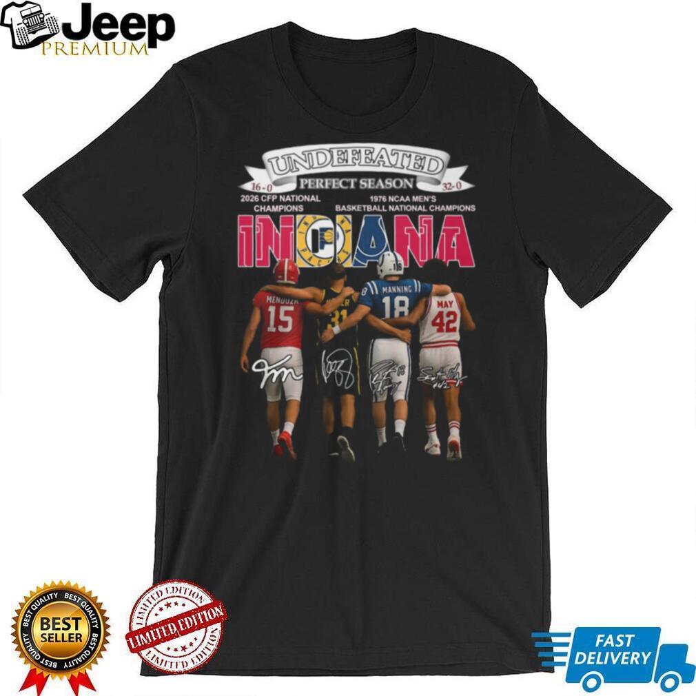 Indiana Undefeated Perfect Season 1976 and 2026 Champions Shirt