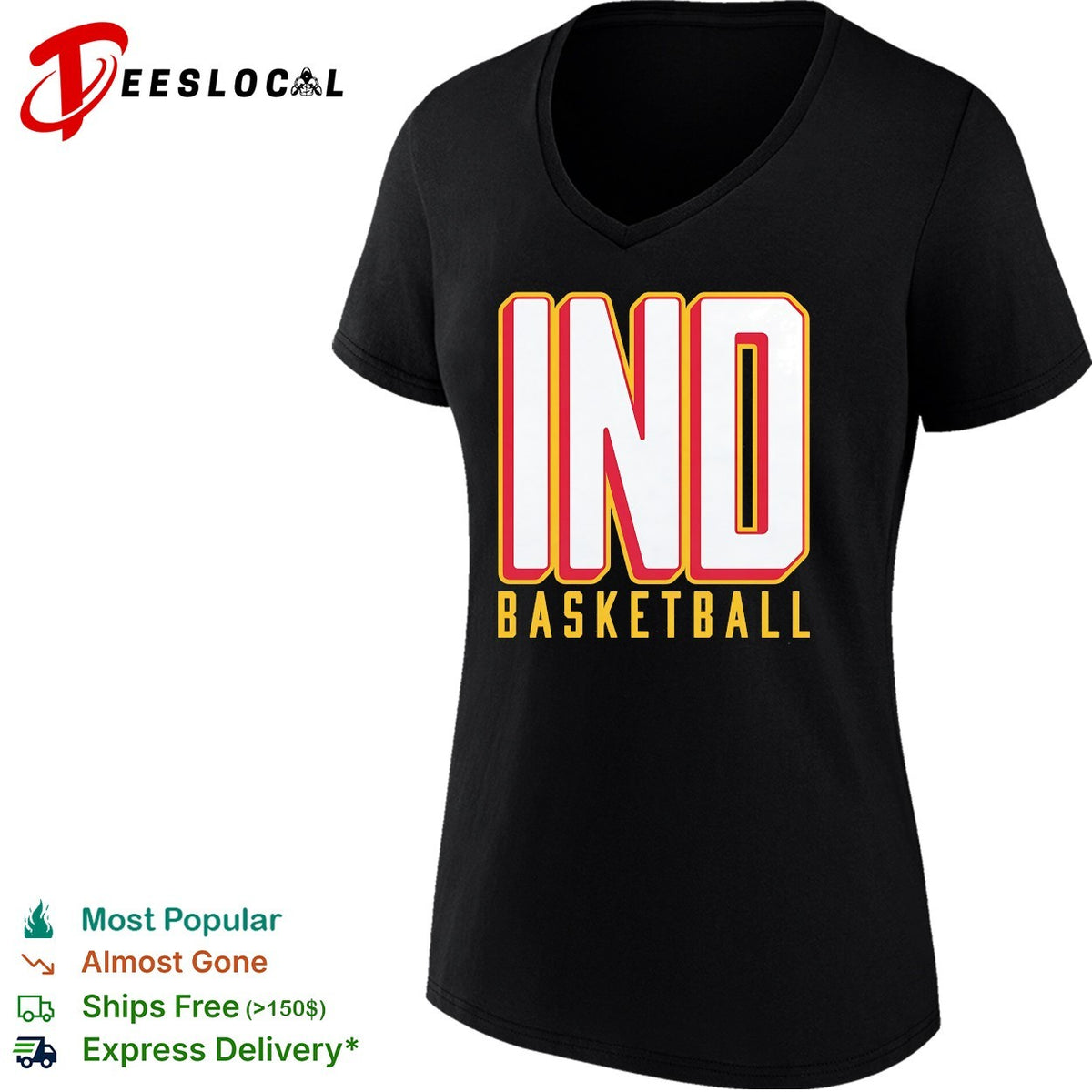 Indiana basketball bold stacked letters shirt