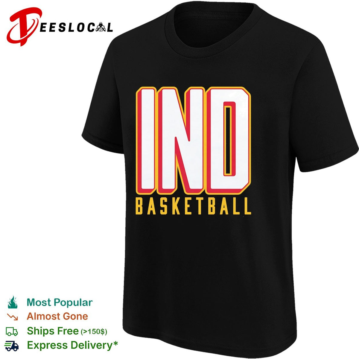 Indiana basketball bold stacked letters shirt