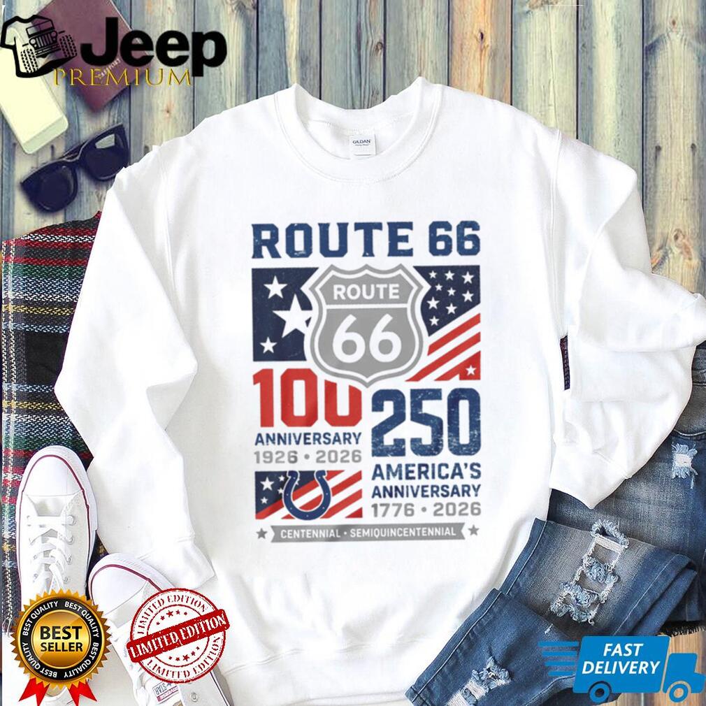 Indianapolis Colts Route 66 Centennial & USA 250th Anniversary Commemorative T Shirt