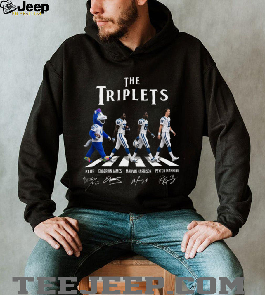 Indianapolis Colts The Triplets Manning Harrison James Blue Mascot Football Fans Shirt