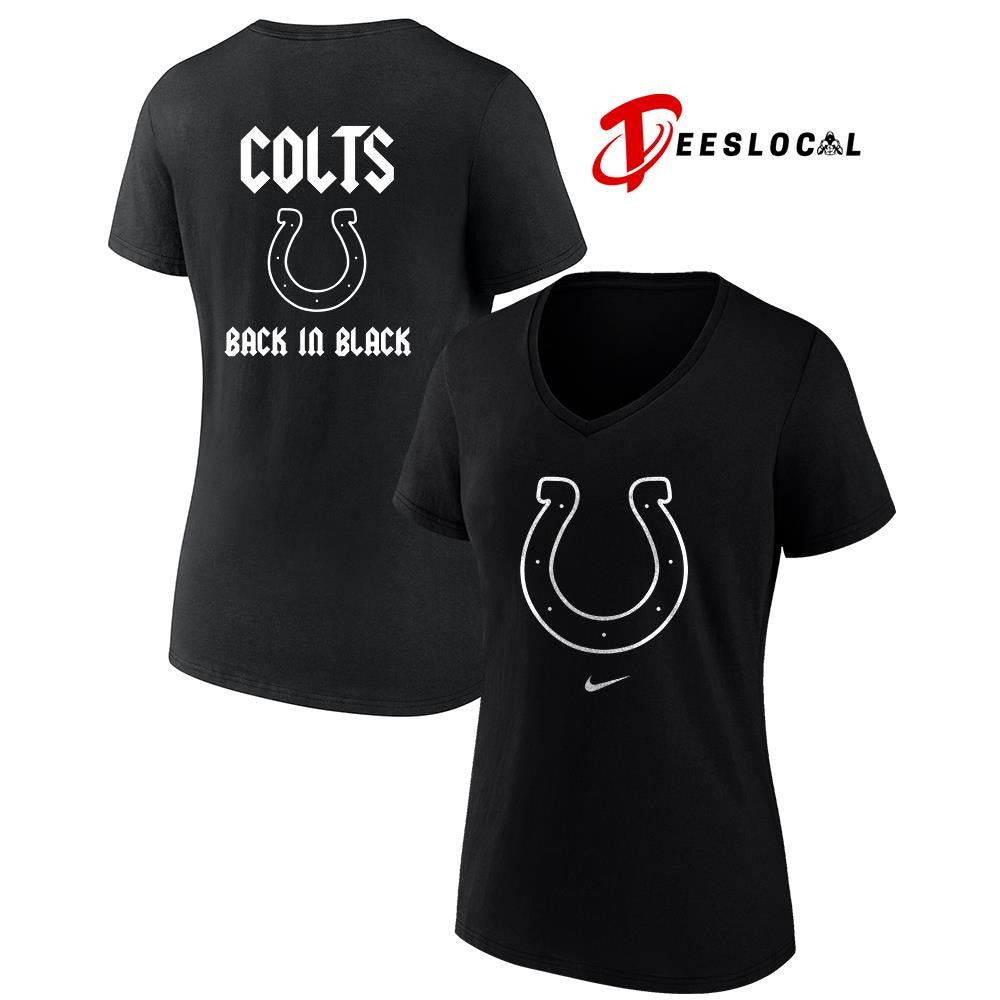 Indianapolis Colts back in black logo shirt