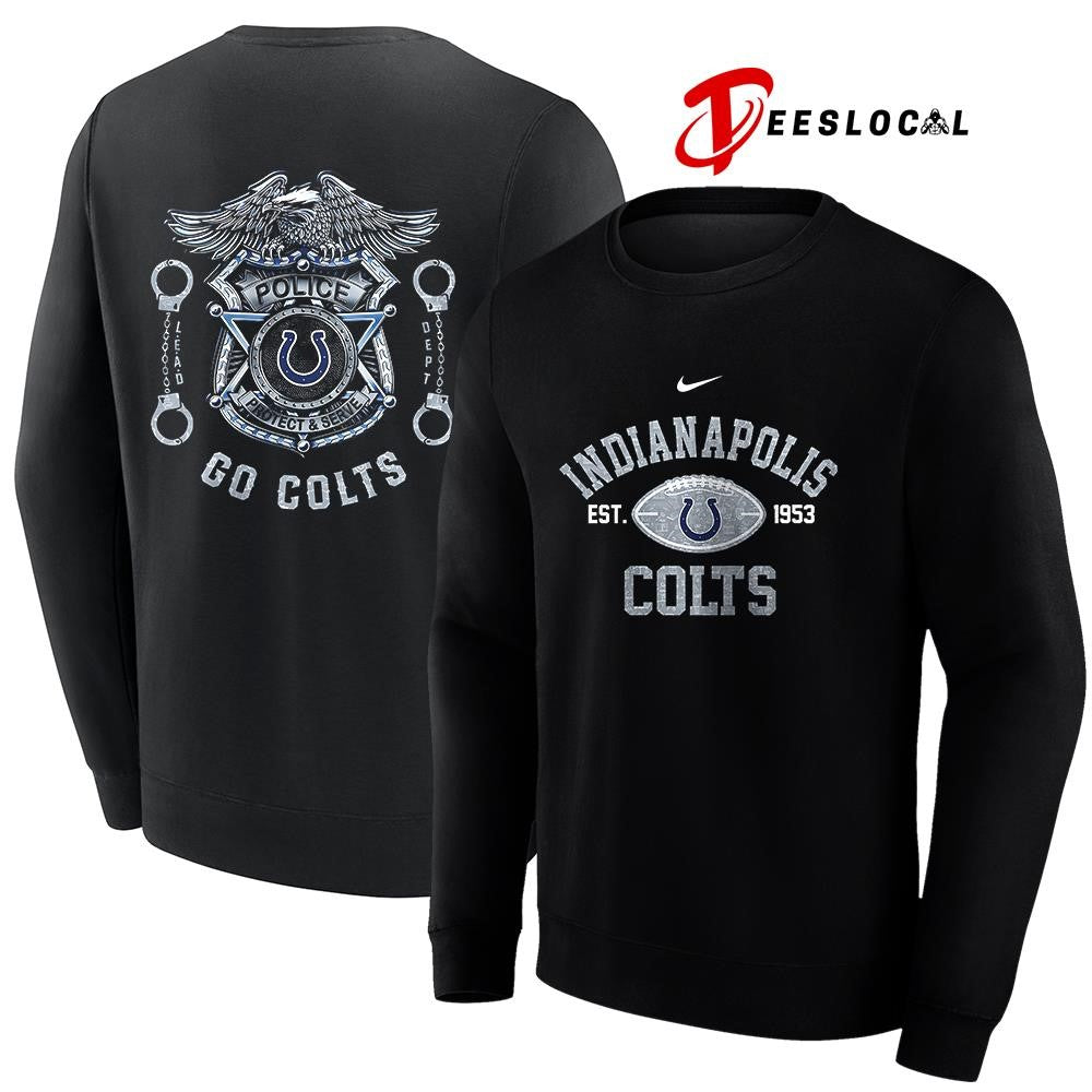 Indianapolis Colts law enforcement tribute protect and serve logo shirt