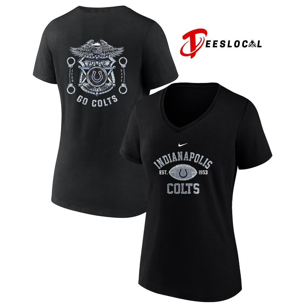 Indianapolis Colts law enforcement tribute protect and serve logo shirt