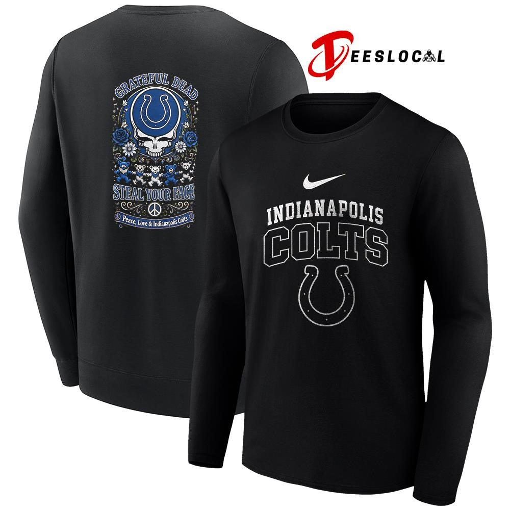 Indianapolis Colts x Grateful Dead steal your face peace love logo shirt