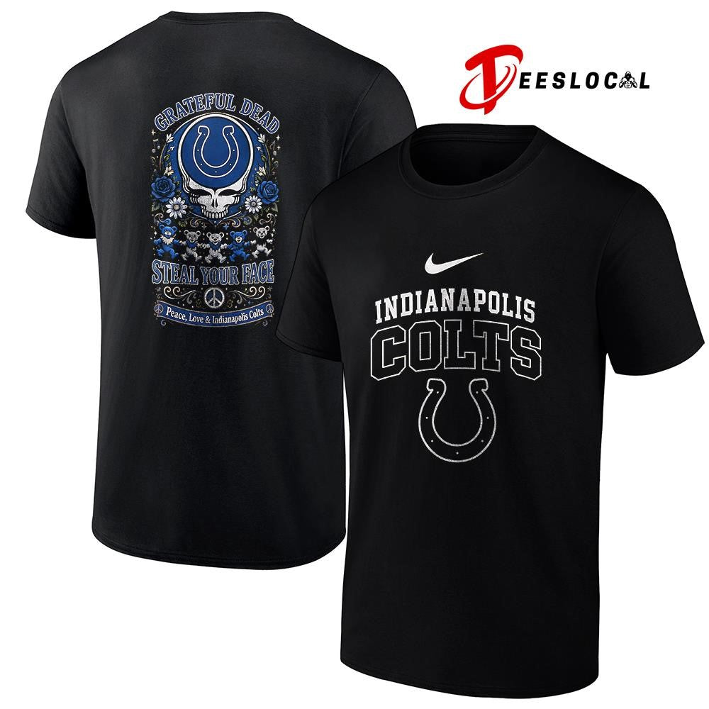 Indianapolis Colts x Grateful Dead steal your face peace love logo shirt
