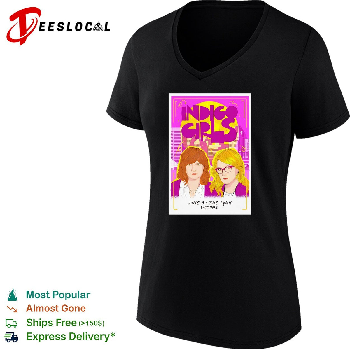 Indigo Girls The Lyric Baltimore June 9 concert poster shirt