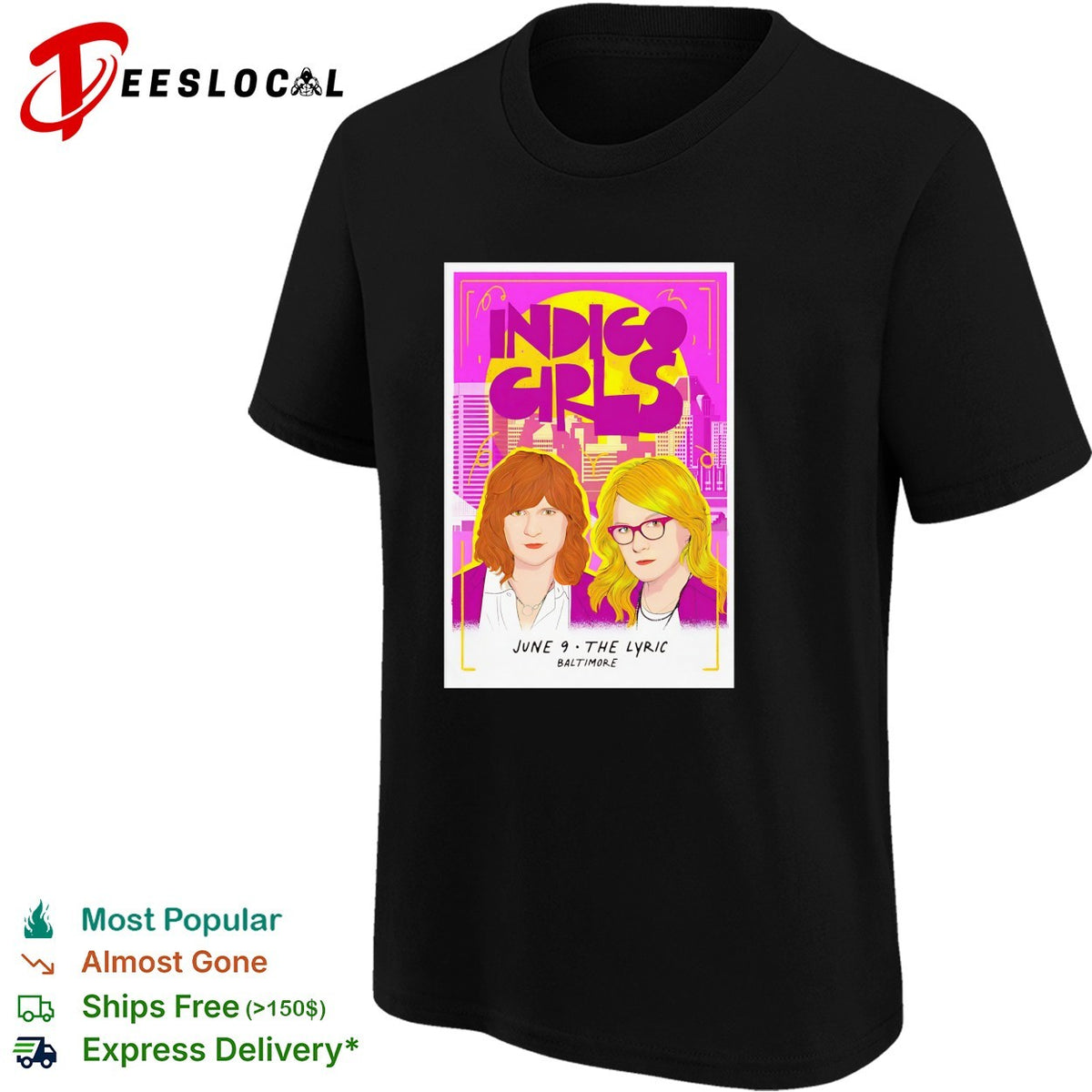 Indigo Girls The Lyric Baltimore June 9 concert poster shirt