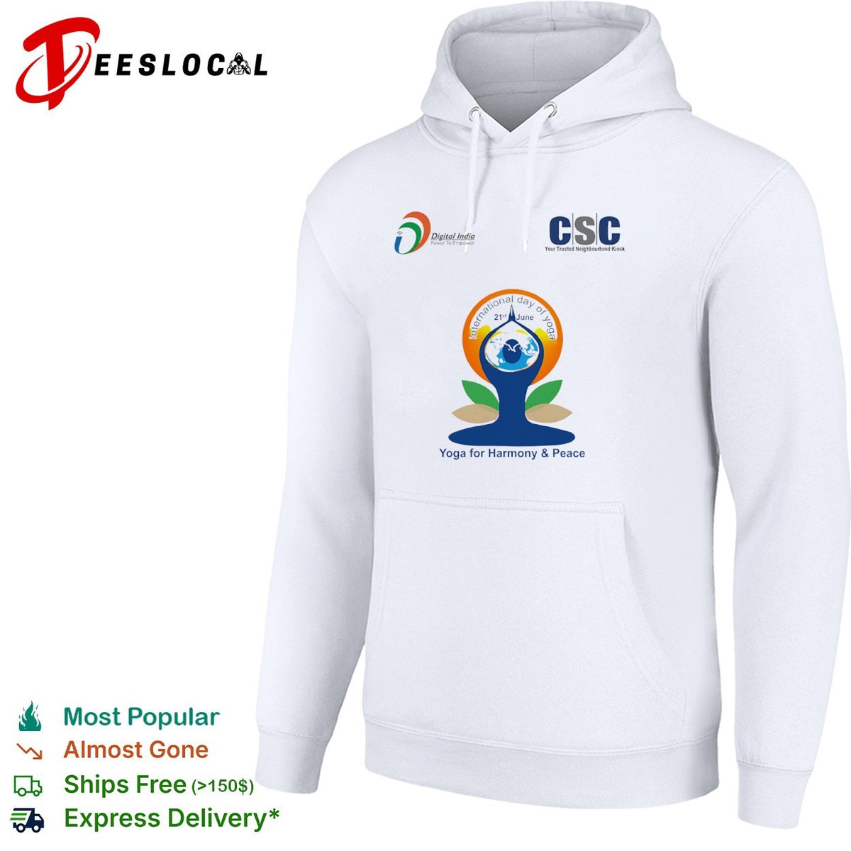 International Day of Yoga 21st June Digital India CSC Yoga for Harmony and Peace shirt