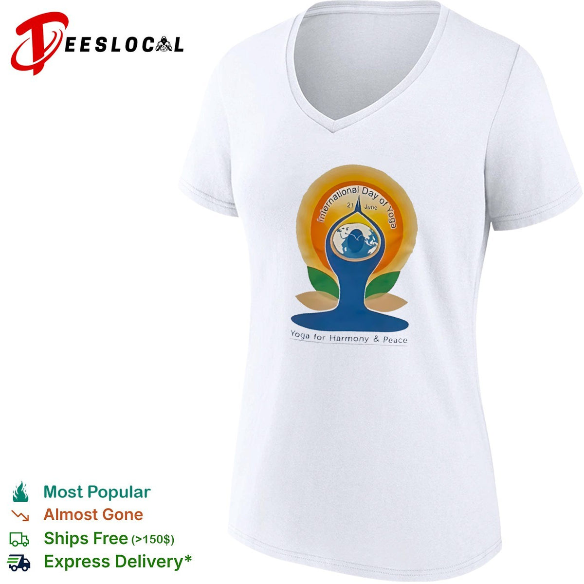International Day of Yoga for harmony peace earth pose 21 June shirt