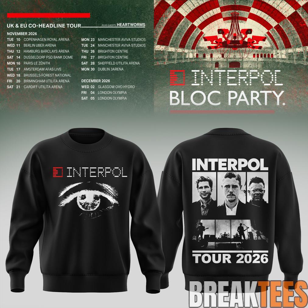 Interpol X Bloc Party – UK & EU Tour 2026 Sweatshirt