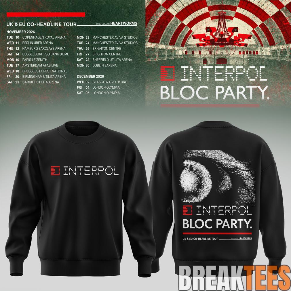 Interpol X Bloc Party – UK & EU Tour 2026 Sweatshirt