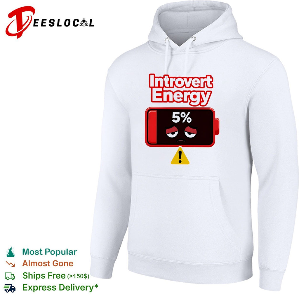 Introvert energy 5 percent low battery icon shirt