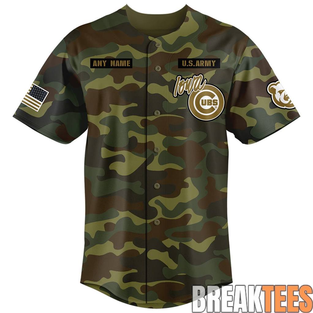 Iowa Cubs 2026 Armed Forces Custom Baseball Jersey
