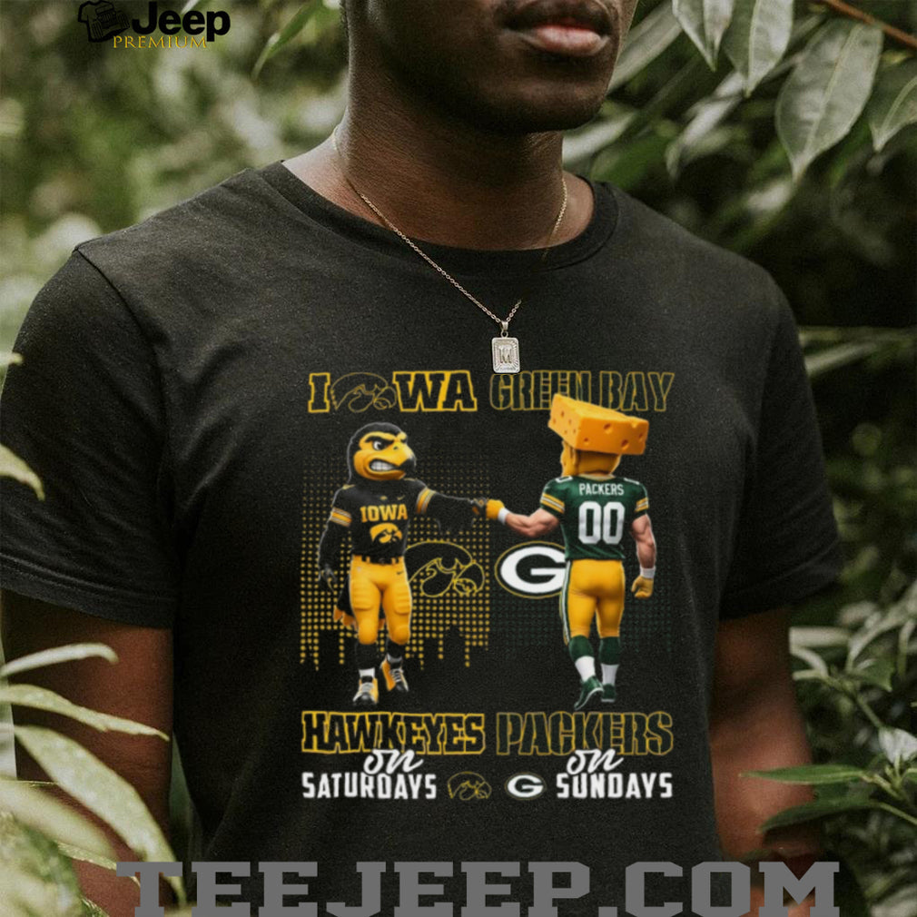 Iowa Hawkeyes and Green Bay Packers “Hawkeyes on Saturdays Packers on Sundays” T Shirt