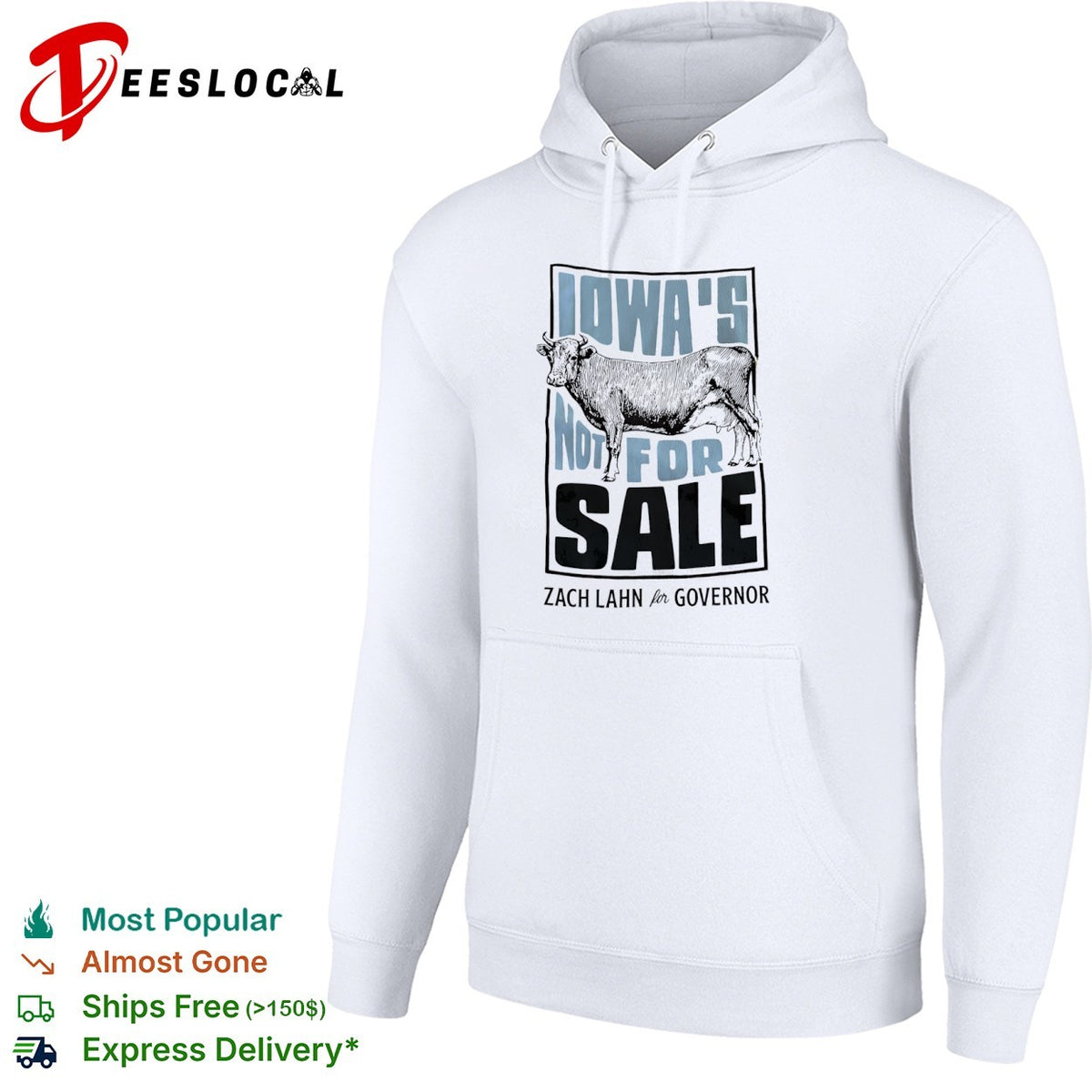 Iowa s Not for Sale Zach Lahn for Governor Cow Farm Political Campaign shirt