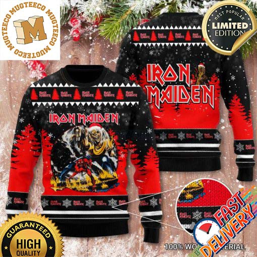 Iron Maiden Eddie the Head Santa And The Devil Ugly Christmas Sweater
