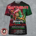 Iron Maiden Run For Your Lives World Tour 2026 Australia And New Zealand With Megadeth Schedule Dates All Over Print Shirt