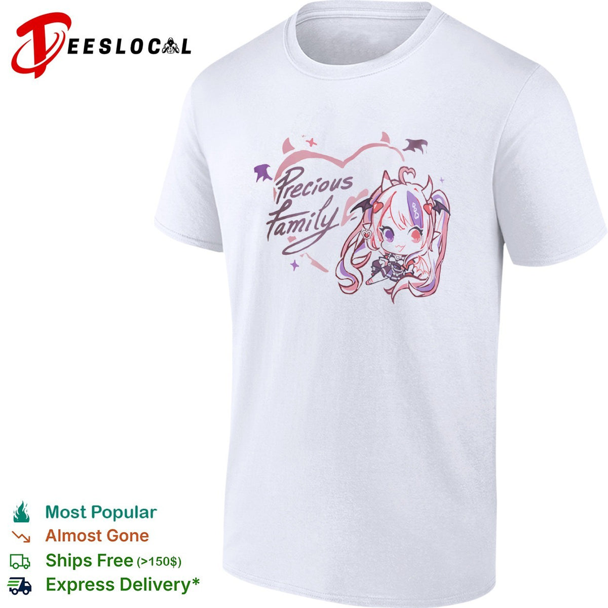 Ironmouse Precious Family VTuber Anime Chibi Character Kawaii Demon shirt