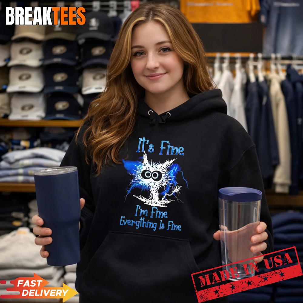 It’s Fine I’m Fine Everything Is Fine Lightning Cat Shirt