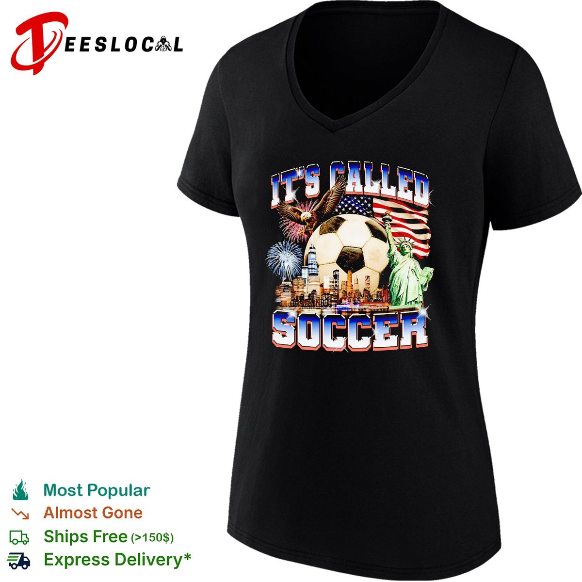It’s called soccer New York skyline statue of liberty fireworks shirt