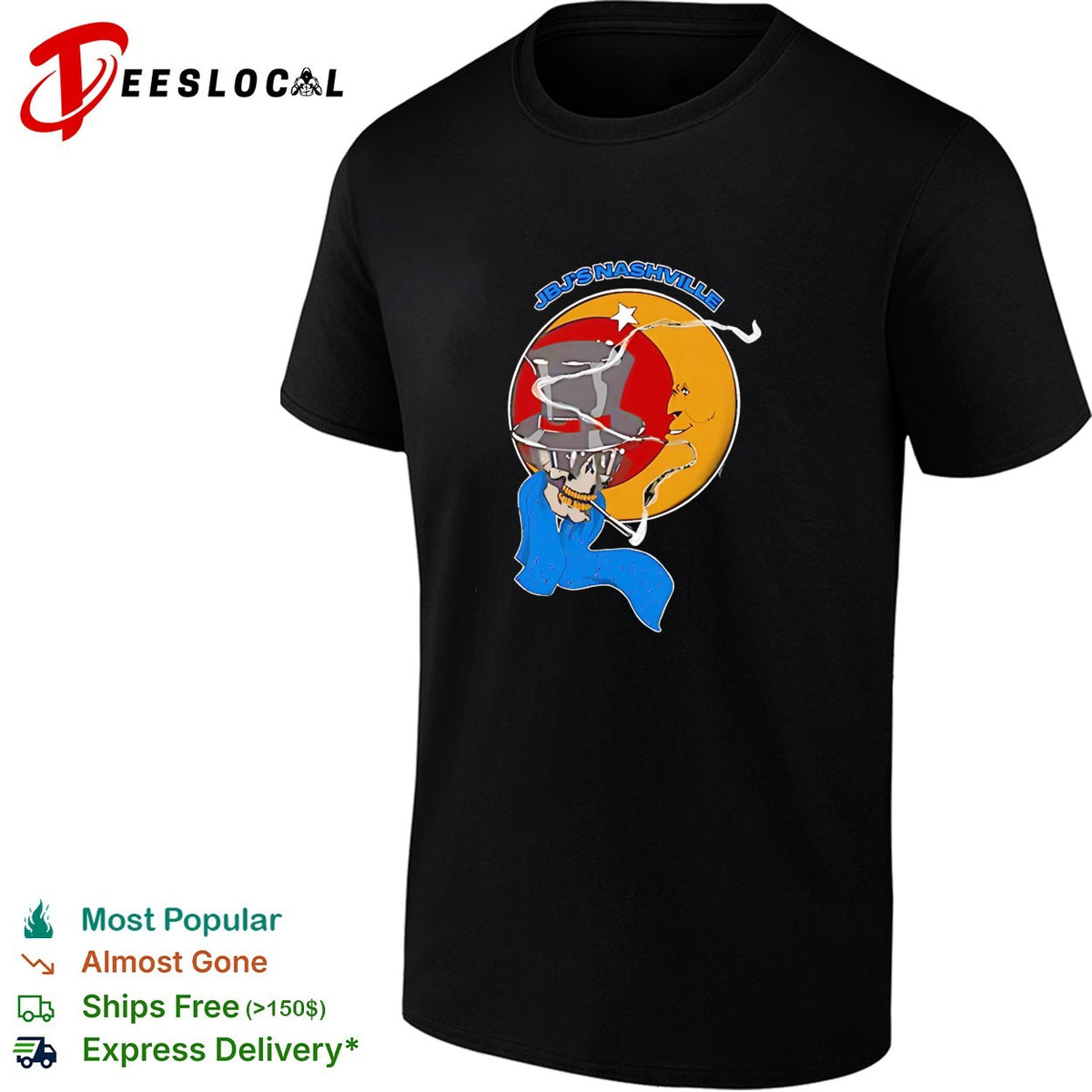 JBJ’s Nashville skull cowboy smoking moon vintage shirt