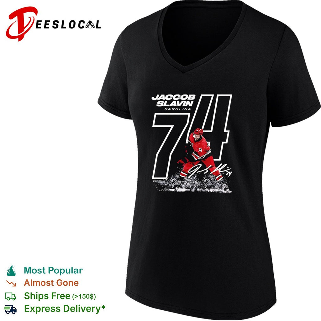 Jaccob Slavin Carolina Hurricanes NHL 74 Signature shirt