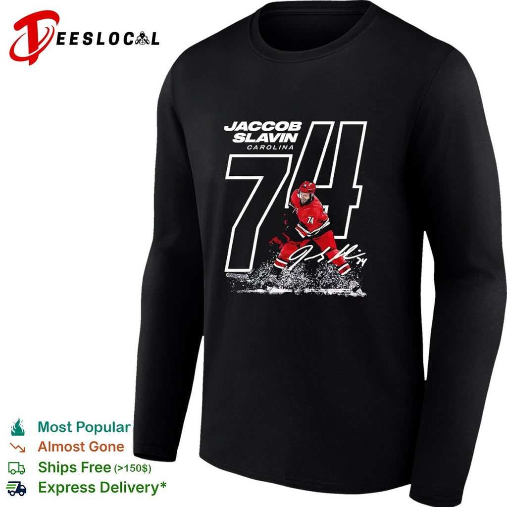 Jaccob Slavin Carolina Hurricanes NHL 74 Signature shirt