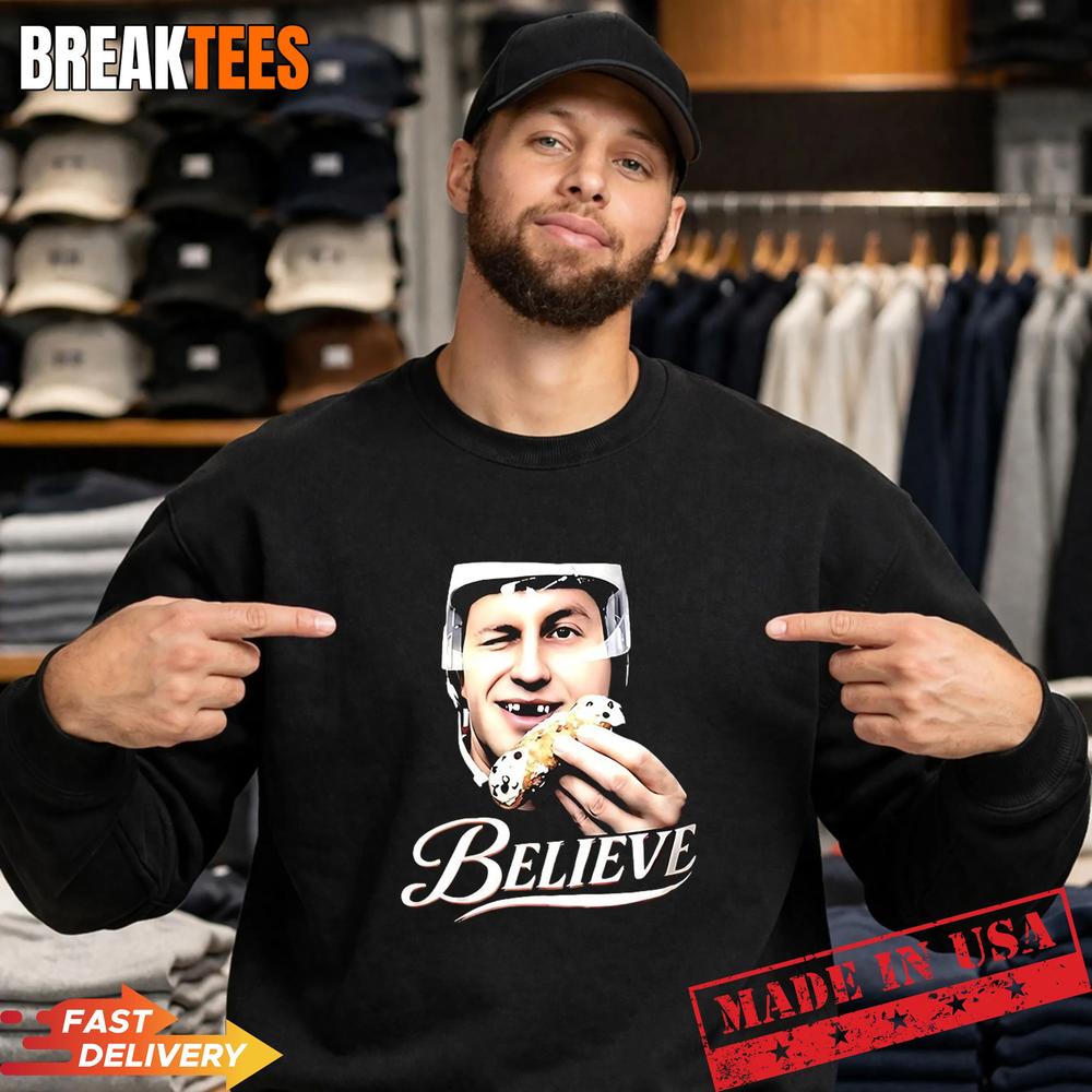 Jack Hughes big head Believe Philadelphia Flyers NHL T-Shirt