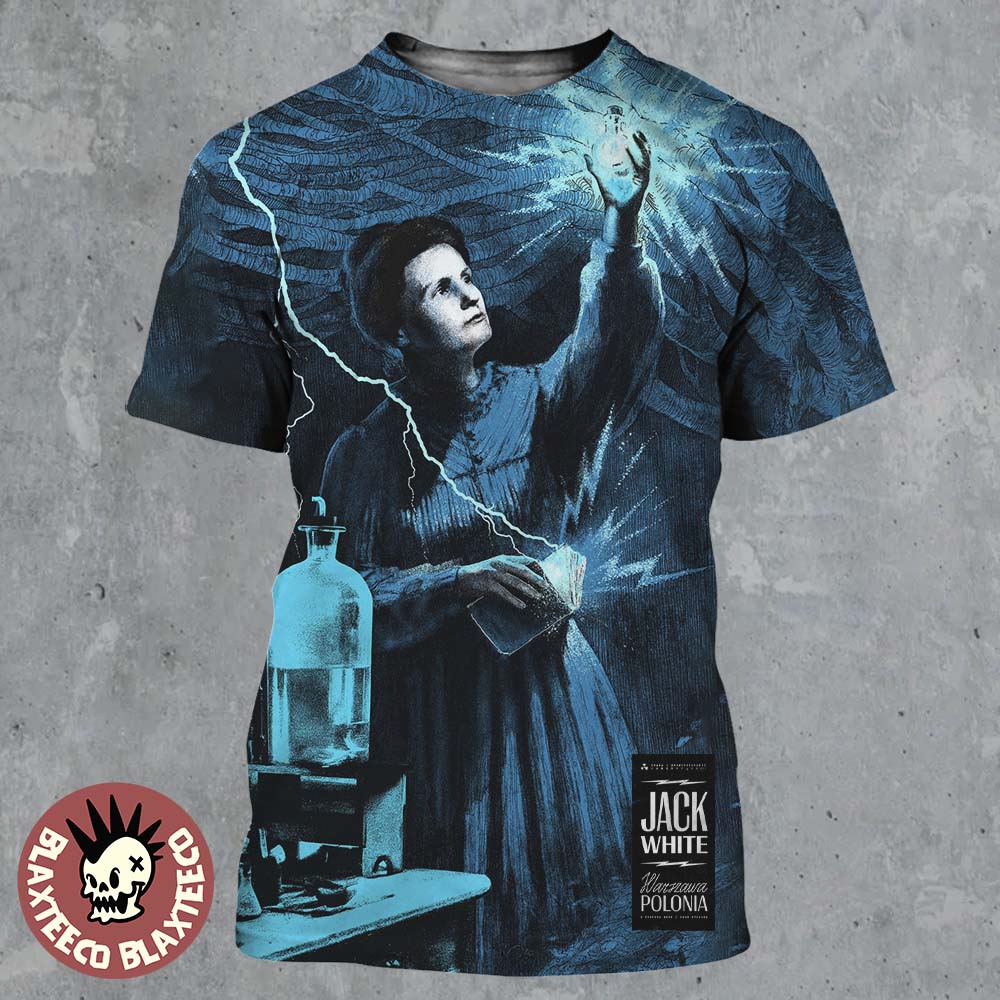 Jack White Warsaw Poland 2026 Event Poster For Show At Klub Stodola On 1 June 2026 Marie Curie Art All Over Print Shirt