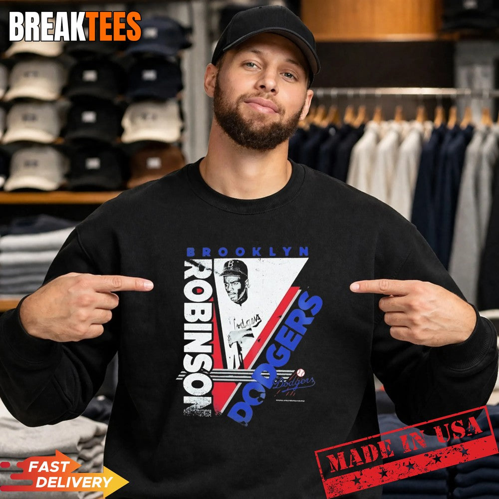Jackie Robinson Brooklyn Dodgers In The Zone Player Graphic T-Shirt